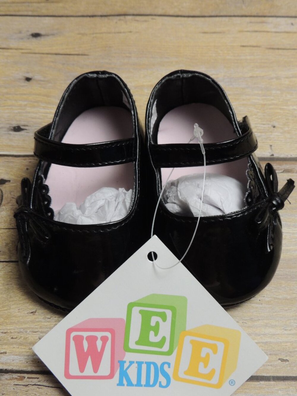 Wee Kids Waddle Black Soft Sole Mary Jane Baby Shoes Size 1